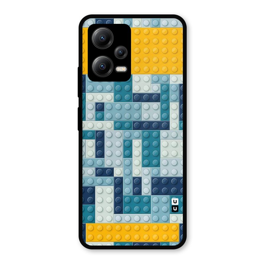 Blocks Blues Metal Back Case for Redmi Note 12 5G