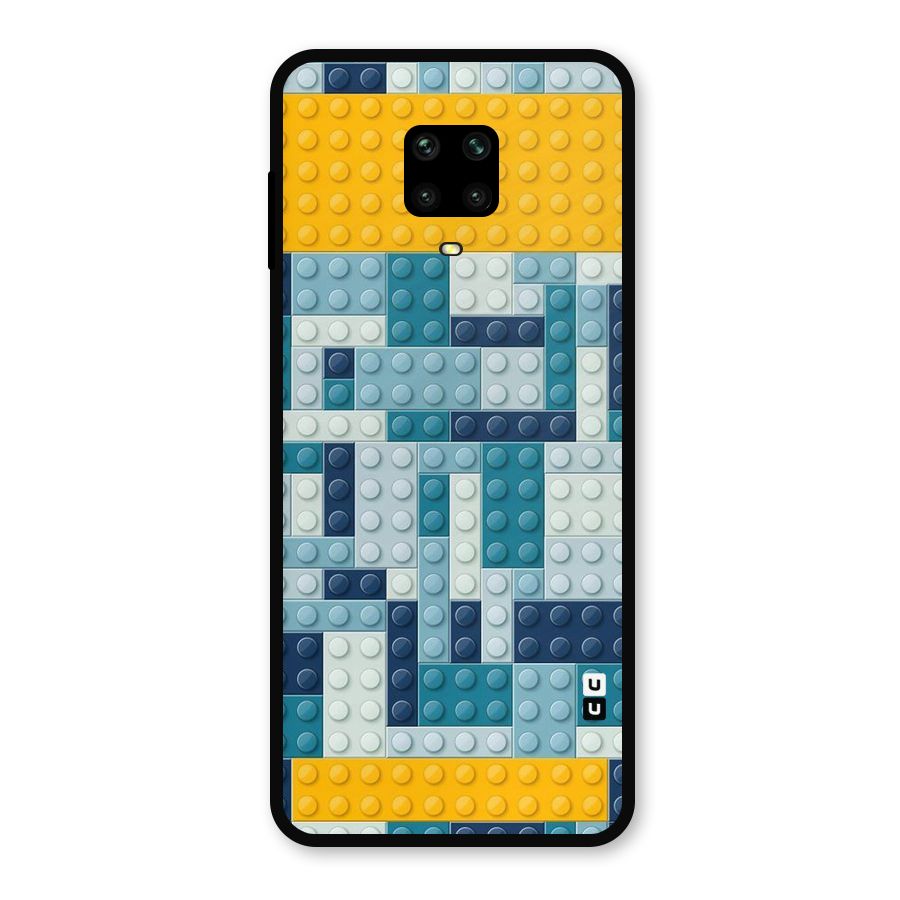 Blocks Blues Metal Back Case for Redmi Note 9 Pro