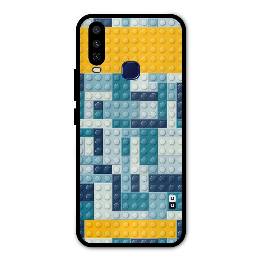 Blocks Blues Metal Back Case for Vivo V17