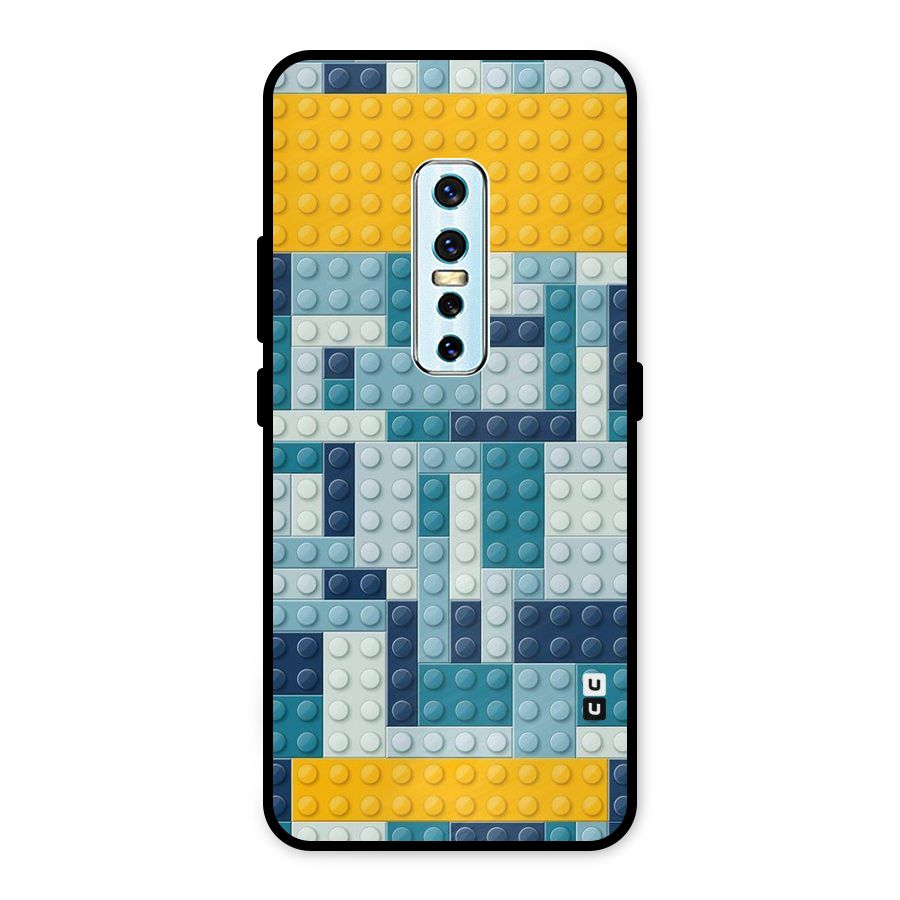 Blocks Blues Metal Back Case for Vivo V17 Pro