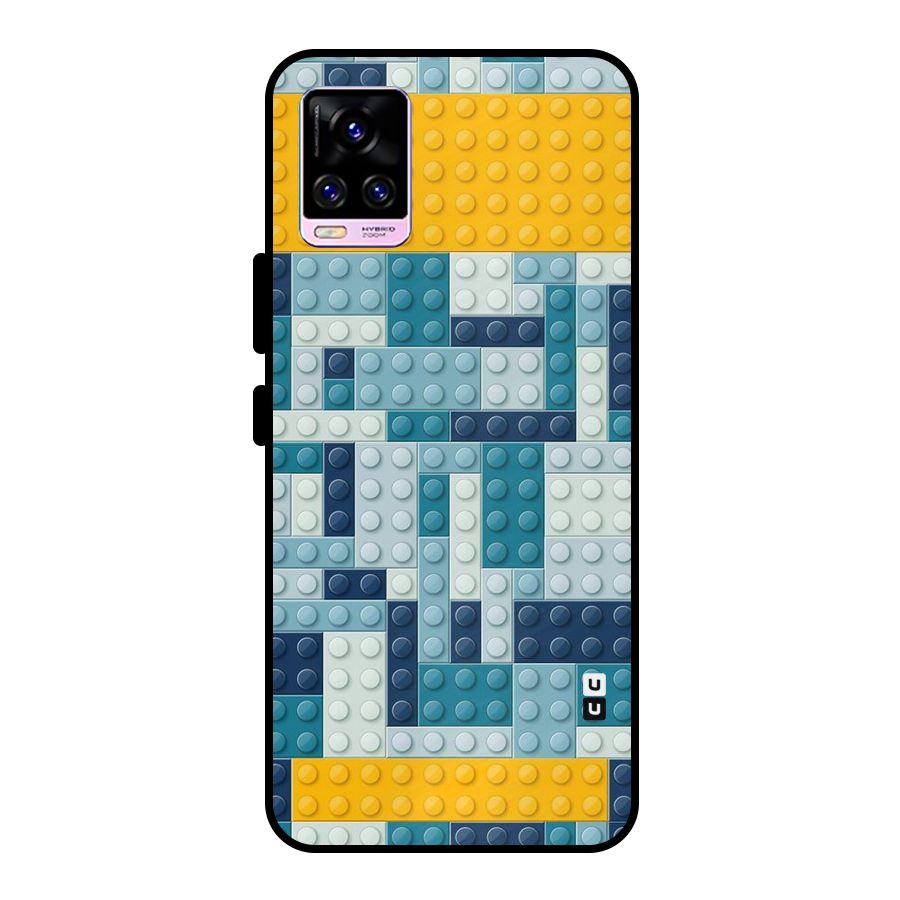 Blocks Blues Metal Back Case for Vivo V20 Pro