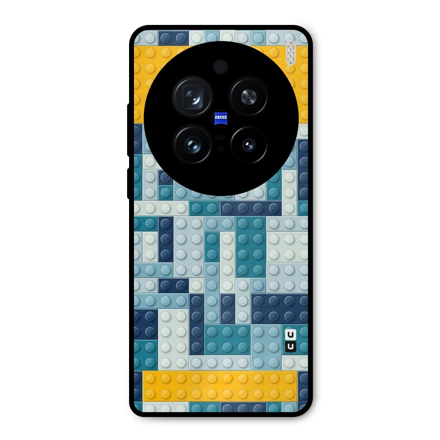 Blocks Blues Metal Back Case for Vivo X200 Pro