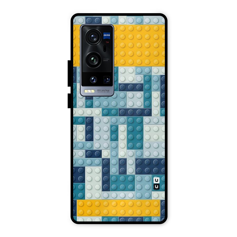 Blocks Blues Metal Back Case for Vivo X60 Pro Plus