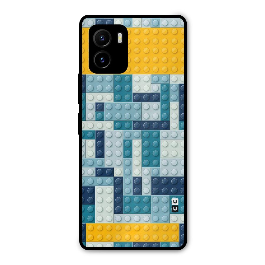 Blocks Blues Metal Back Case for Vivo Y15s