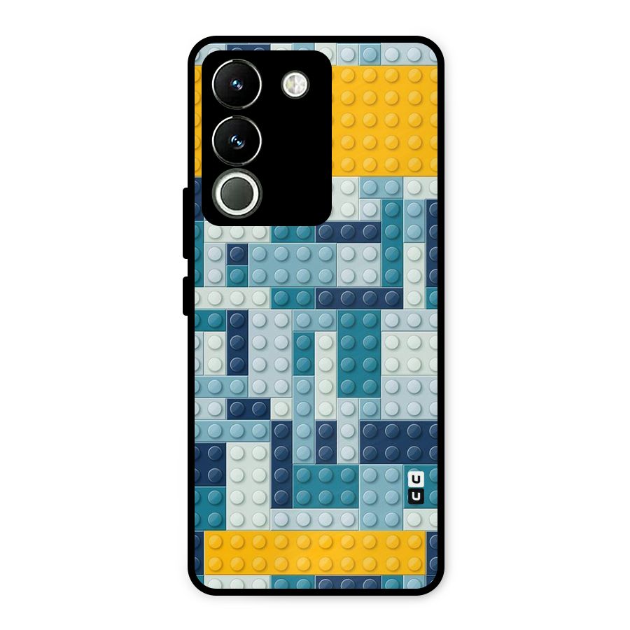 Blocks Blues Metal Back Case for Vivo Y200