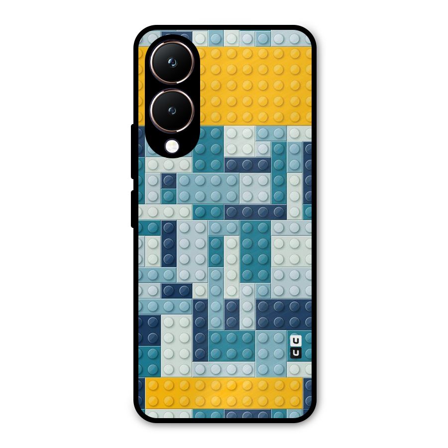 Blocks Blues Metal Back Case for Vivo Y28