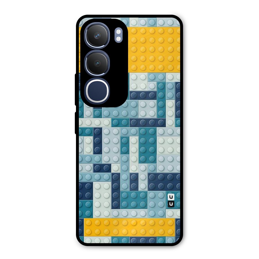 Blocks Blues Metal Back Case for Vivo Y29