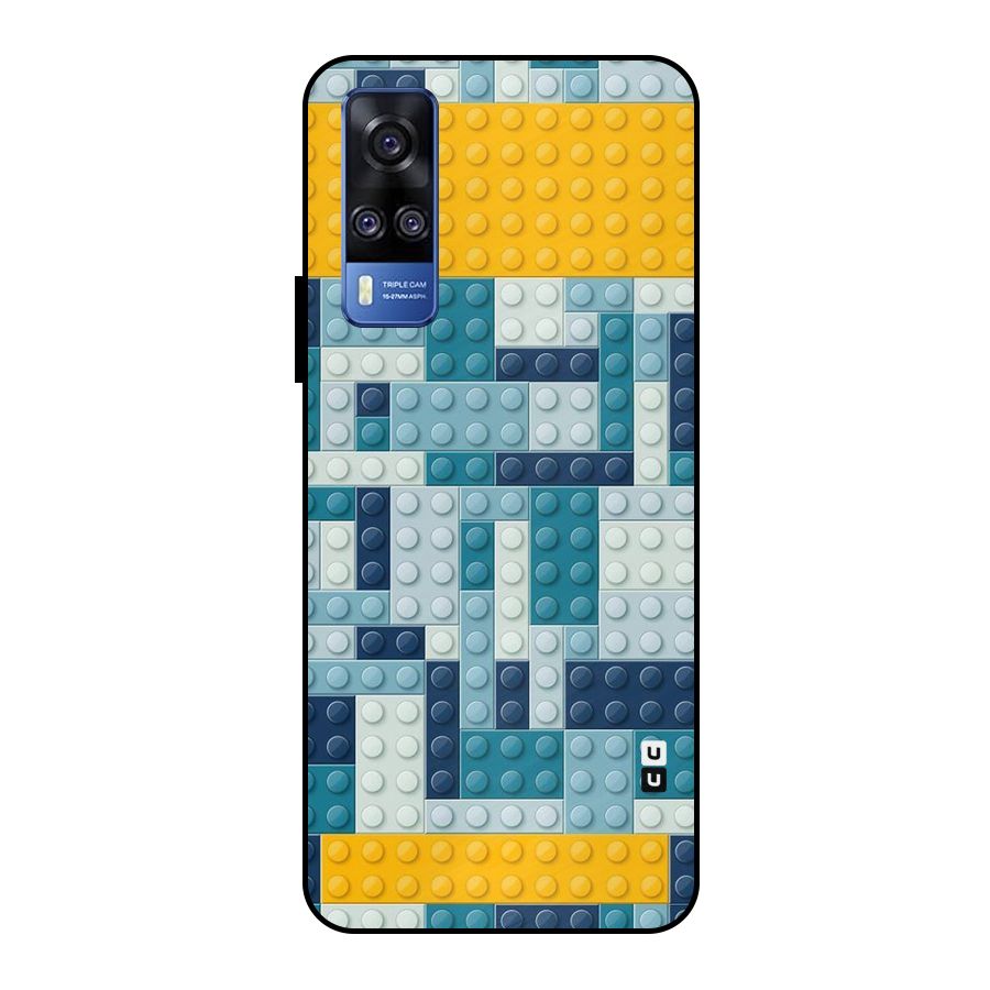 Blocks Blues Metal Back Case for Vivo Y51