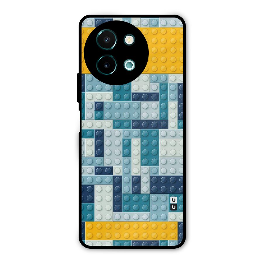 Blocks Blues Metal Back Case for Vivo Y58