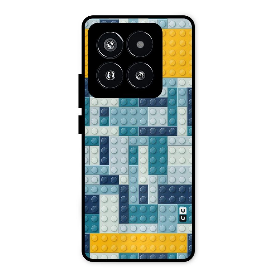 Blocks Blues Metal Back Case for Xiaomi 14 Pro