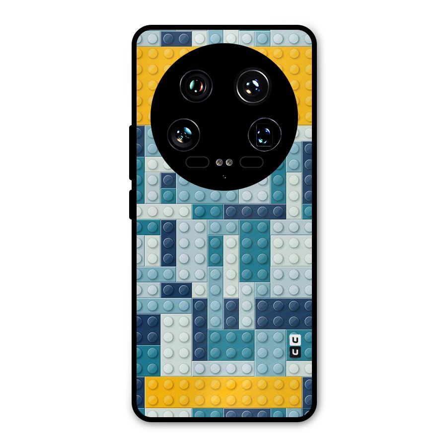 Blocks Blues Metal Back Case for Xiaomi 14 Ultra