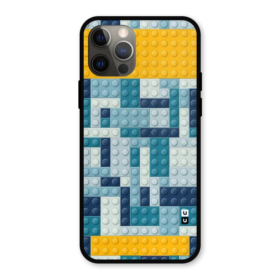 Blocks Blues Metal Back Case for iPhone 12 Pro