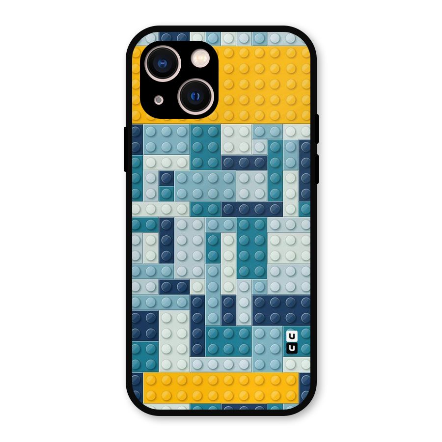 Blocks Blues Metal Back Case for iPhone 13