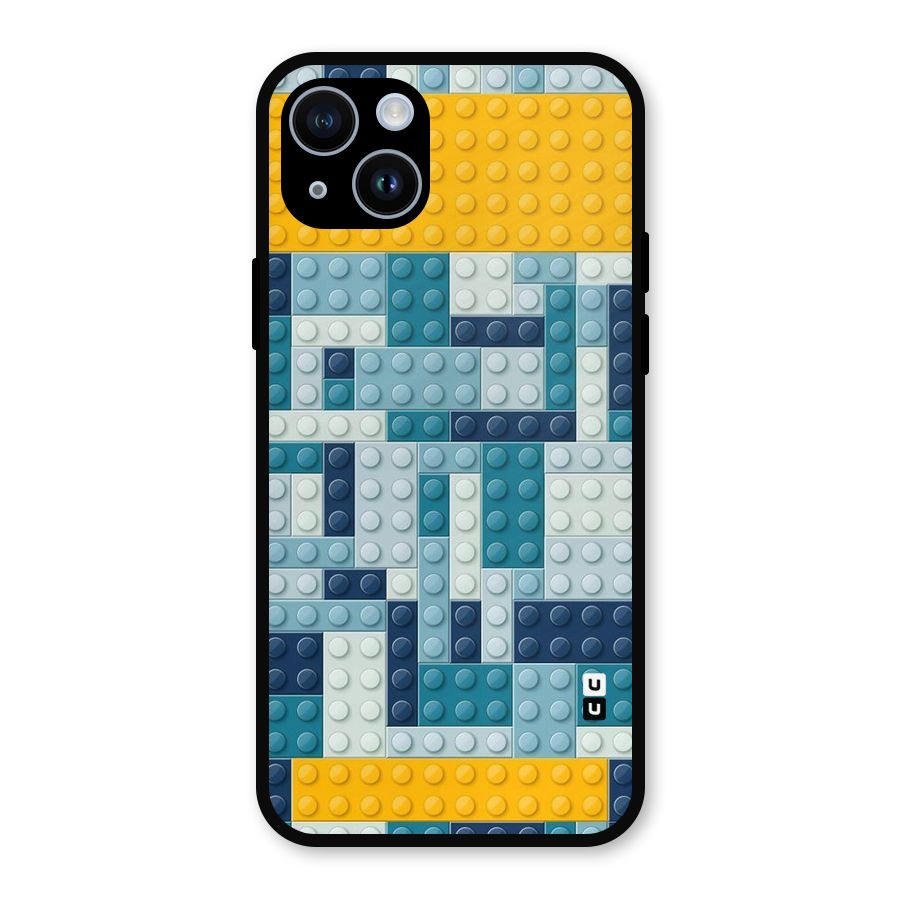 Blocks Blues Metal Back Case for iPhone 14