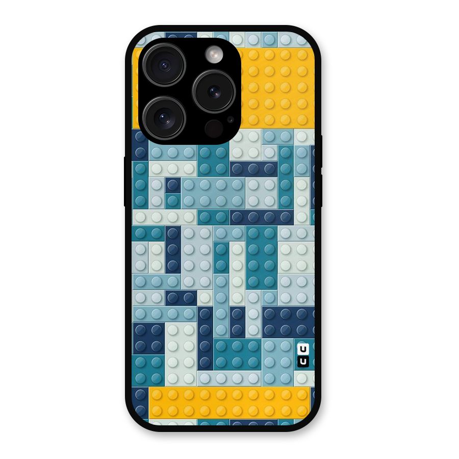 Blocks Blues Metal Back Case for iPhone 15 Pro