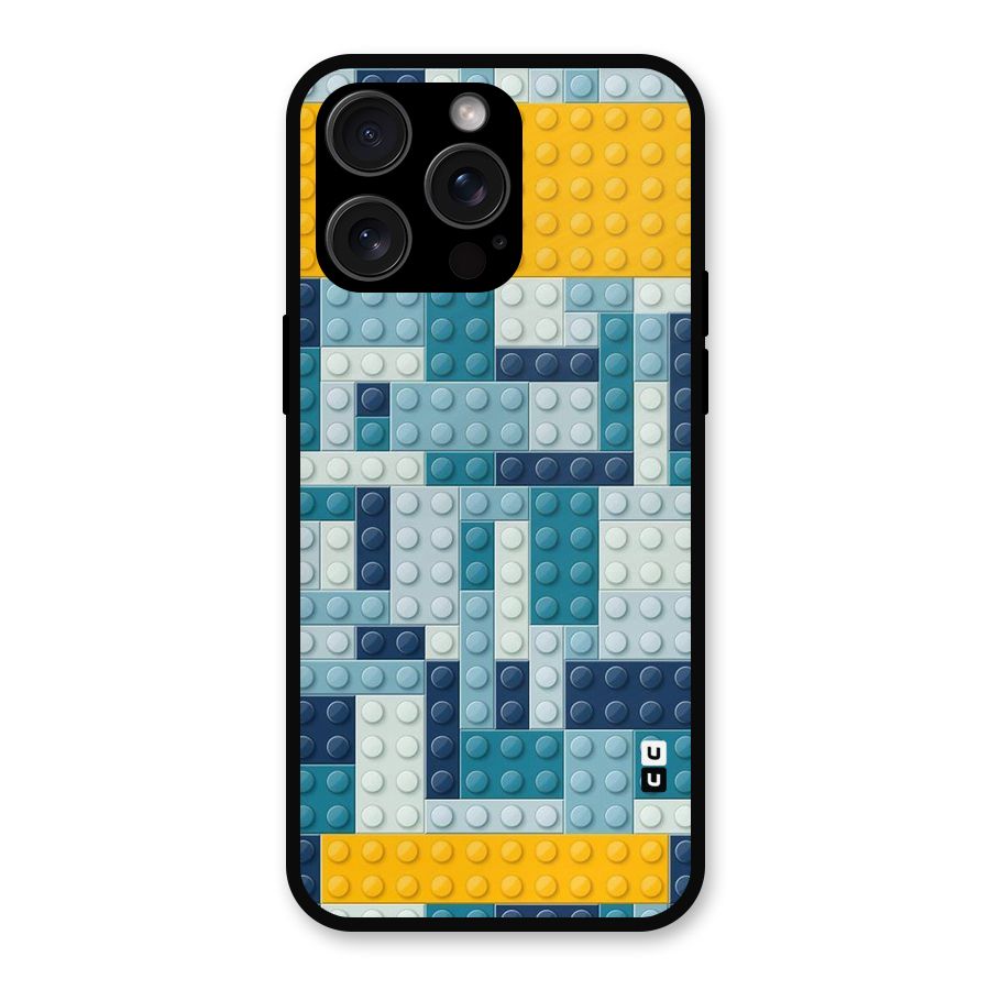 Blocks Blues Metal Back Case for iPhone 15 Pro Max