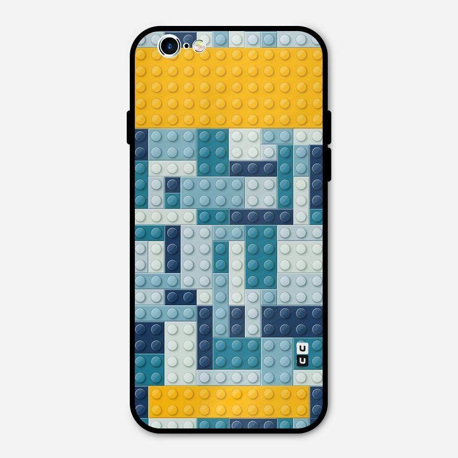 Blocks Blues Metal Back Case for iPhone 6 6s