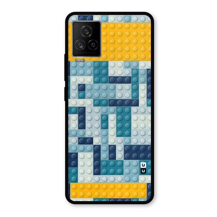 Blocks Blues Metal Back Case for iQOO 7 Legend 5G