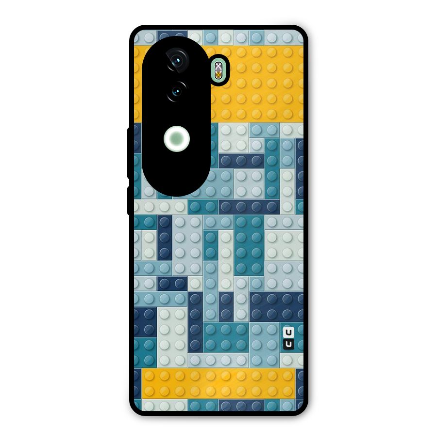 Blocks Blues Metal Back Case for iQOO Z9s