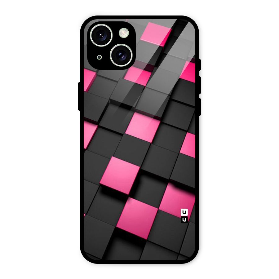 Blocks Diagonal Glass Back Case for iPhone 15 Plus
