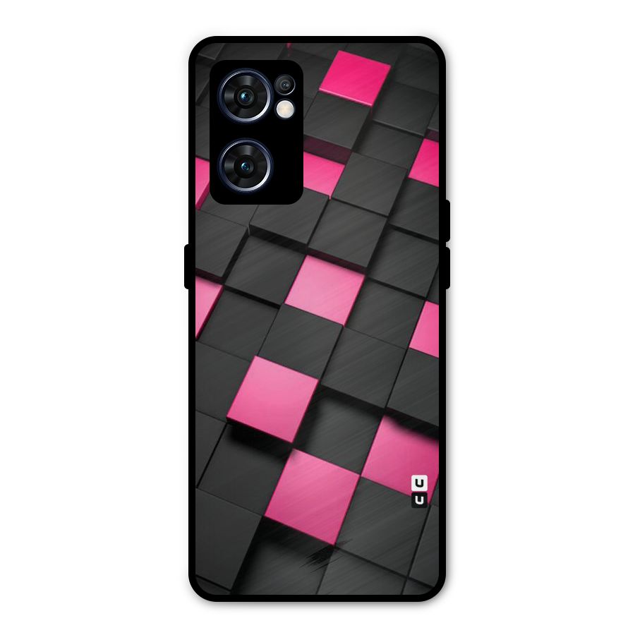 Blocks Diagonal Metal Back Case for Oppo Reno7 5G