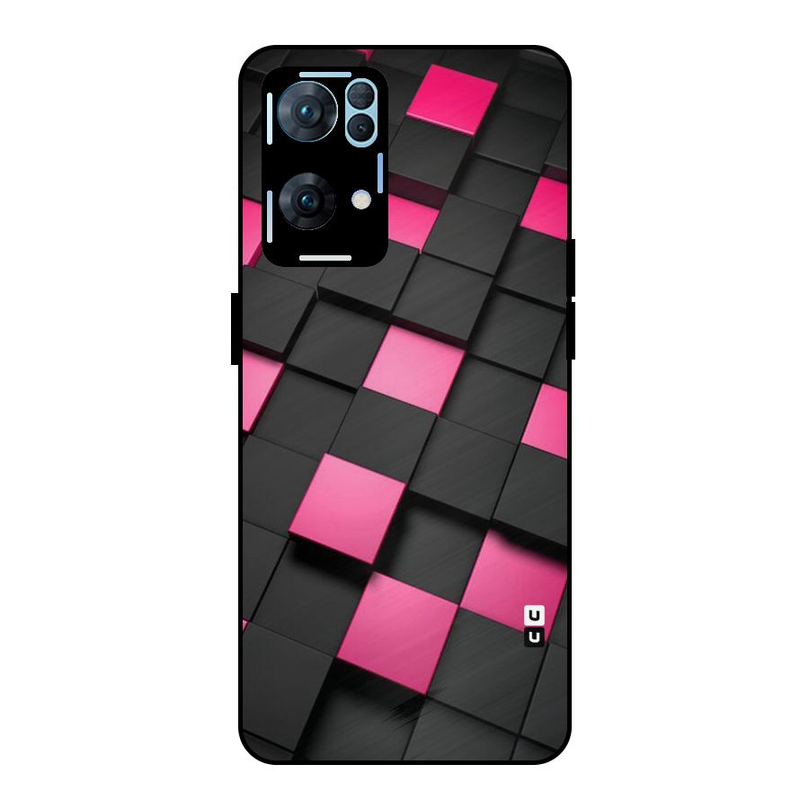 Blocks Diagonal Metal Back Case for Oppo Reno7 Pro 5G