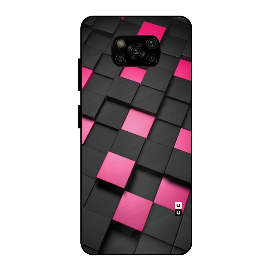 Blocks Diagonal Metal Back Case for Poco X3