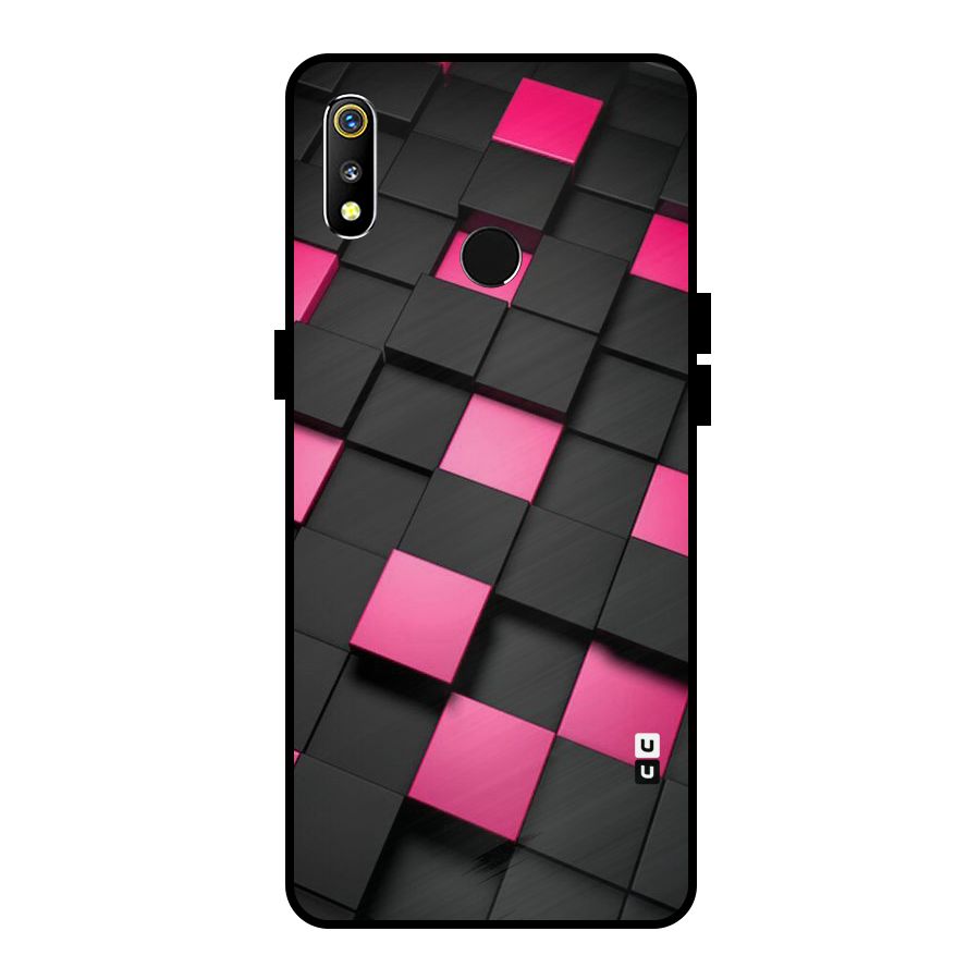 Blocks Diagonal Metal Back Case for Realme 3i