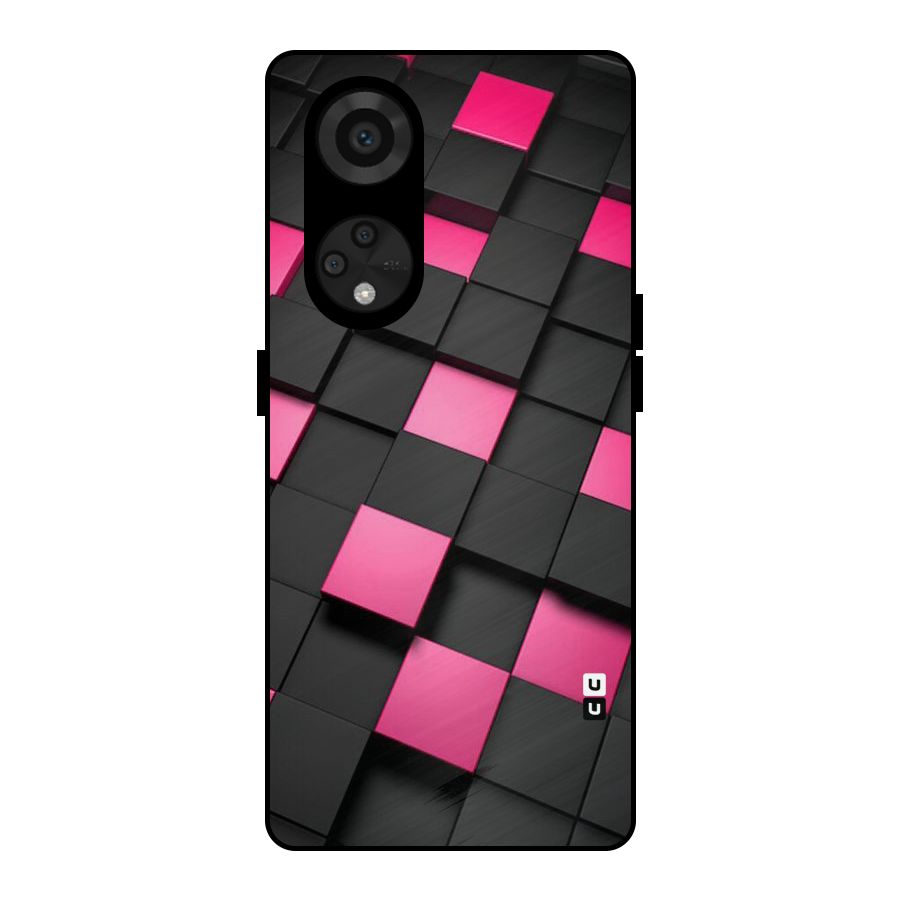 Blocks Diagonal Metal Back Case for Reno8 T 5G