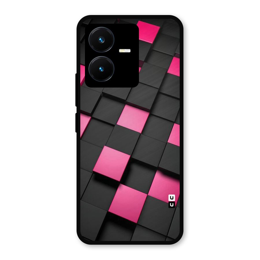 Blocks Diagonal Metal Back Case for Vivo Y22
