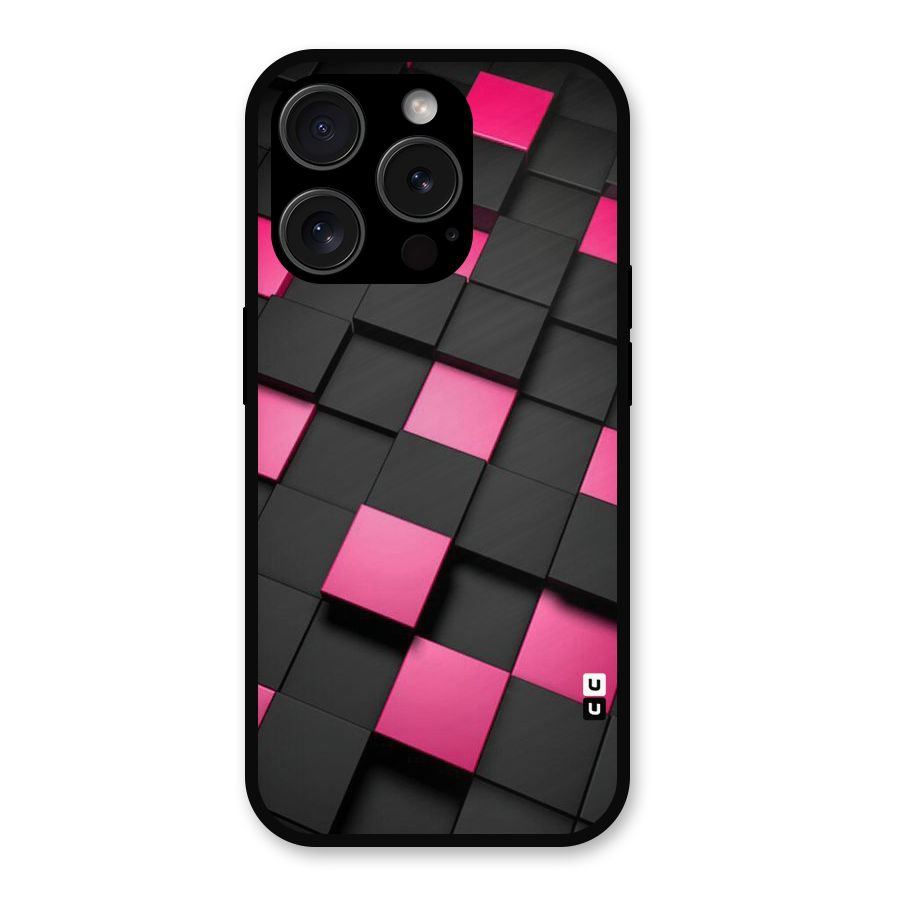 Blocks Diagonal Metal Back Case for iPhone 15 Pro