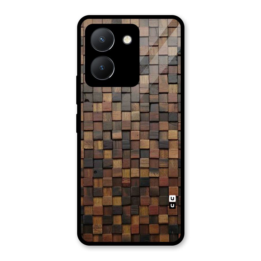Blocks Of Wood Glass Back Case for Vivo Y36