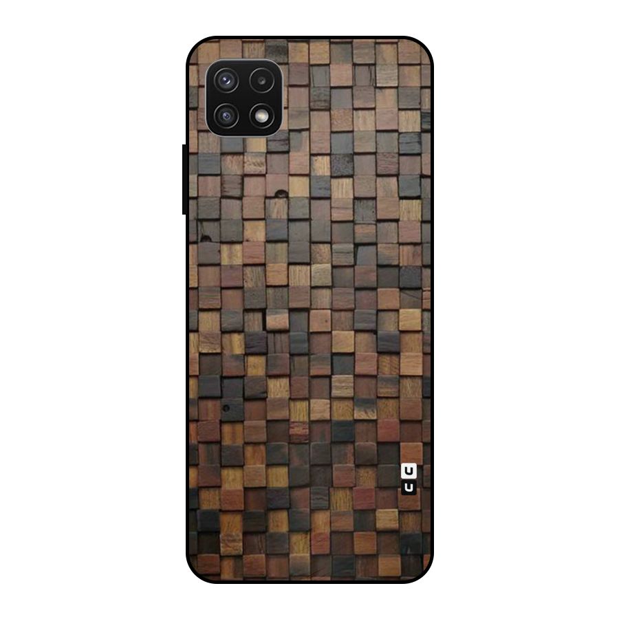 Blocks Of Wood Metal Back Case for Galaxy A22 5G