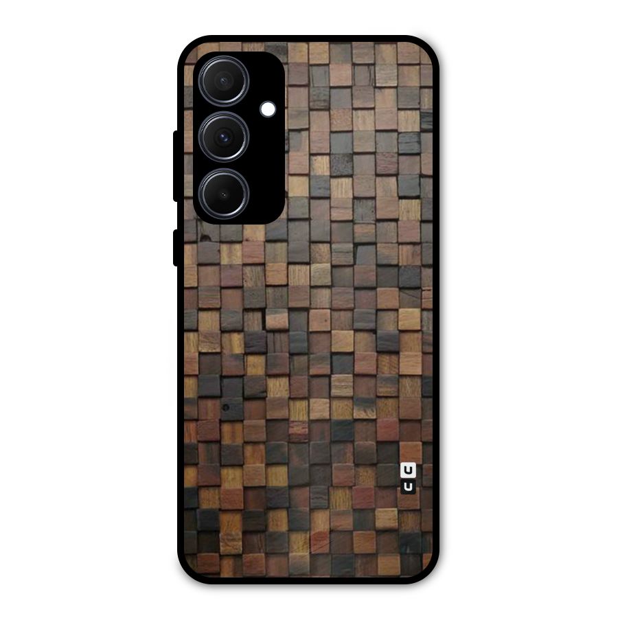 Blocks Of Wood Metal Back Case for Galaxy A35