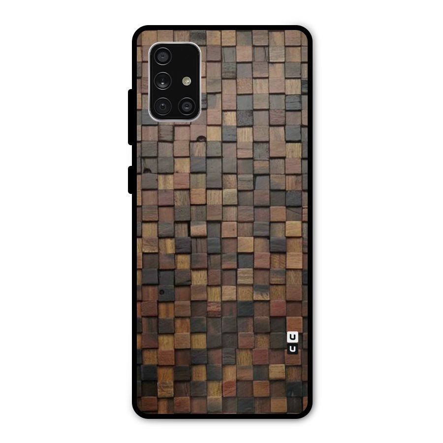 Blocks Of Wood Metal Back Case for Galaxy A71