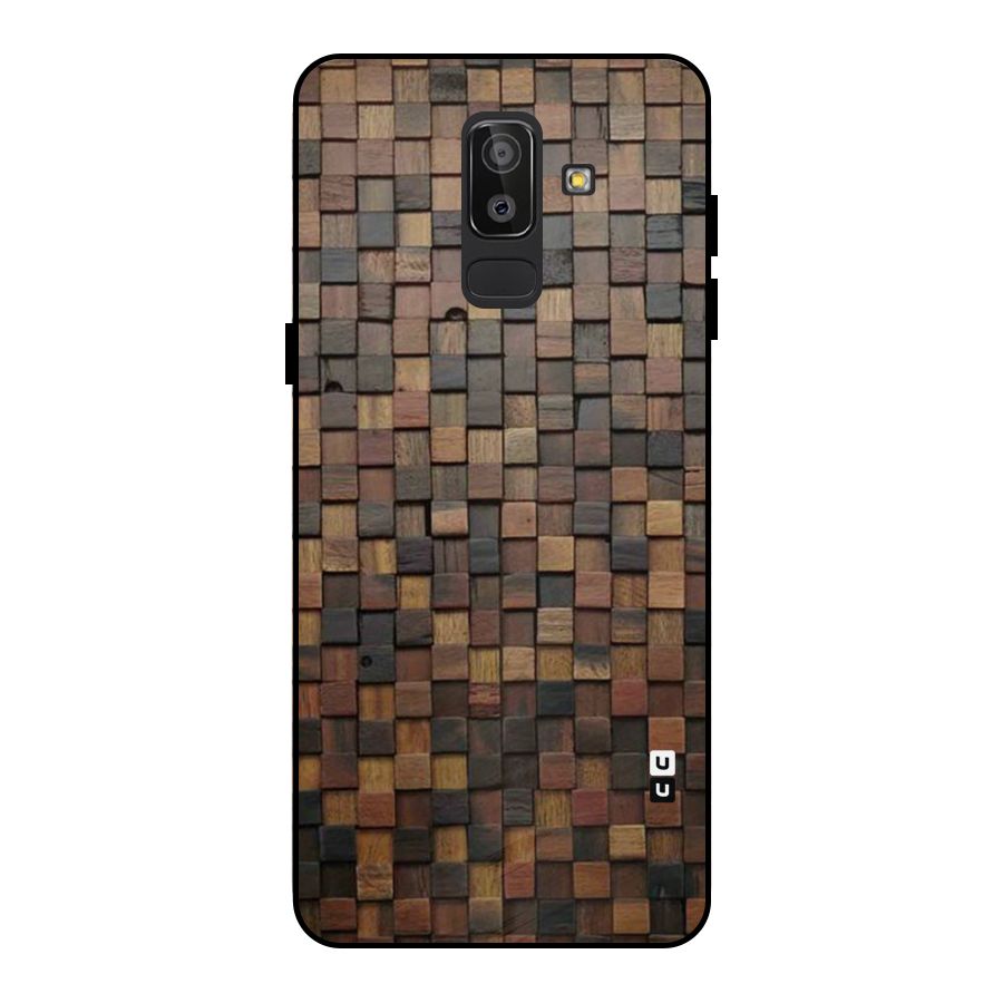 Blocks Of Wood Metal Back Case for Galaxy J8