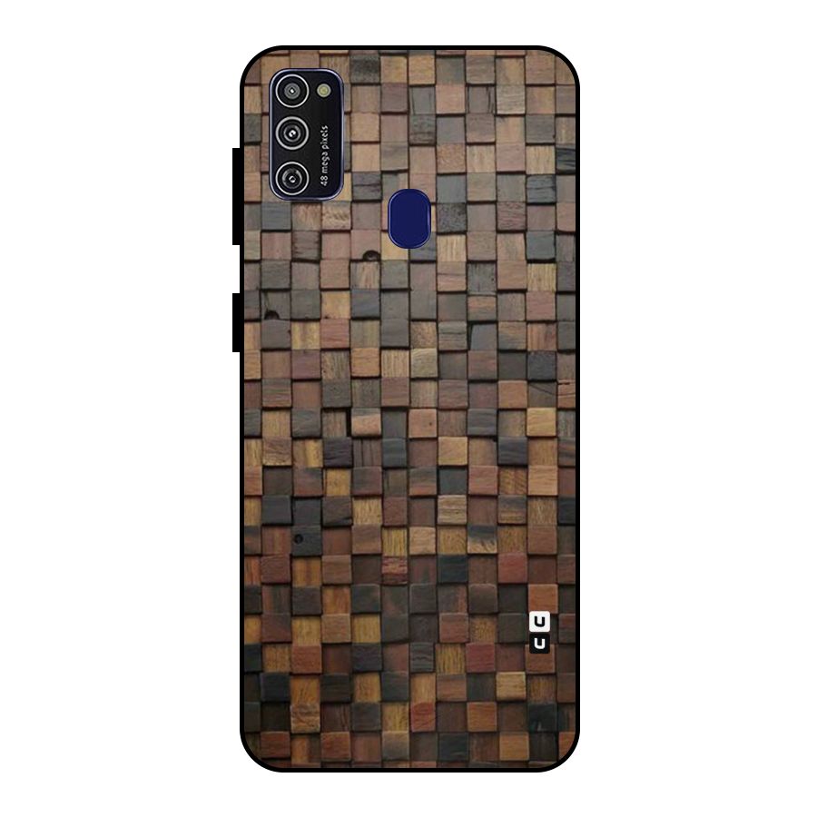 Blocks Of Wood Metal Back Case for Galaxy M21