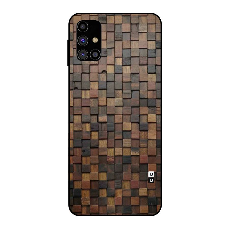 Blocks Of Wood Metal Back Case for Galaxy M31s