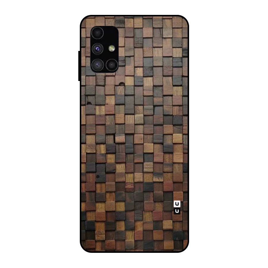 Blocks Of Wood Metal Back Case for Galaxy M51