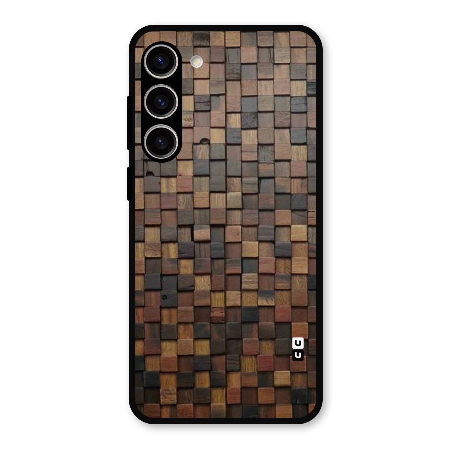 Blocks Of Wood Metal Back Case for Galaxy S23 Plus