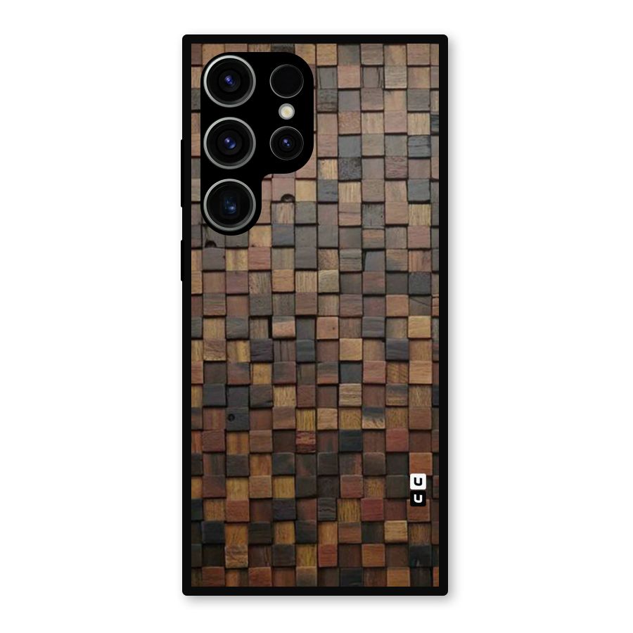 Blocks Of Wood Metal Back Case for Galaxy S23 Ultra