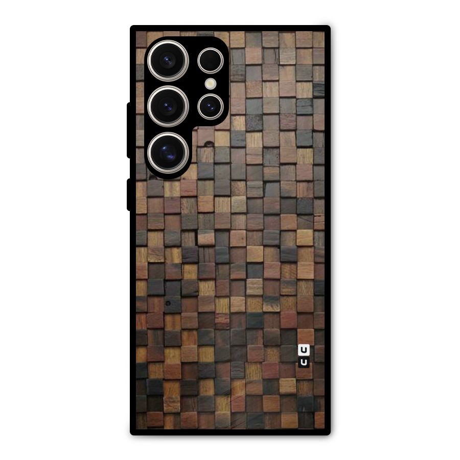 Blocks Of Wood Metal Back Case for Galaxy S24 Ultra