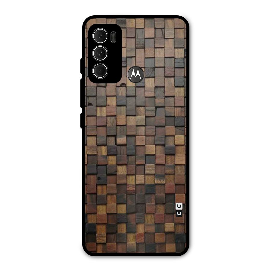 Blocks Of Wood Metal Back Case for Moto G60
