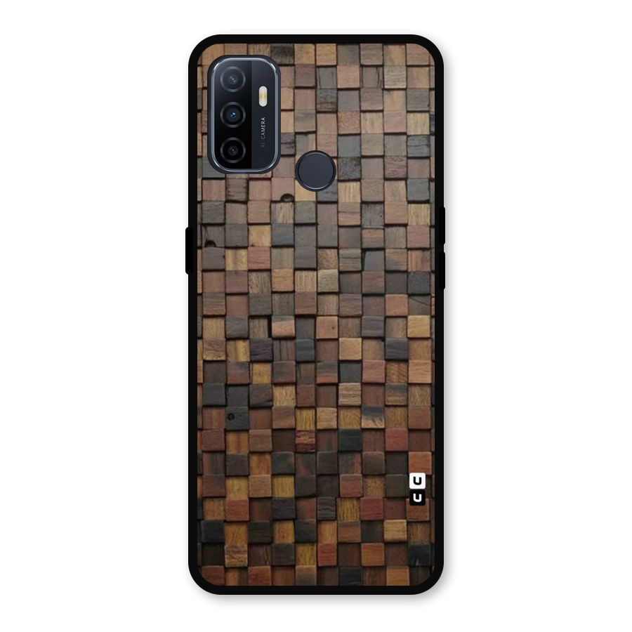 Blocks Of Wood Metal Back Case for Oppo A53