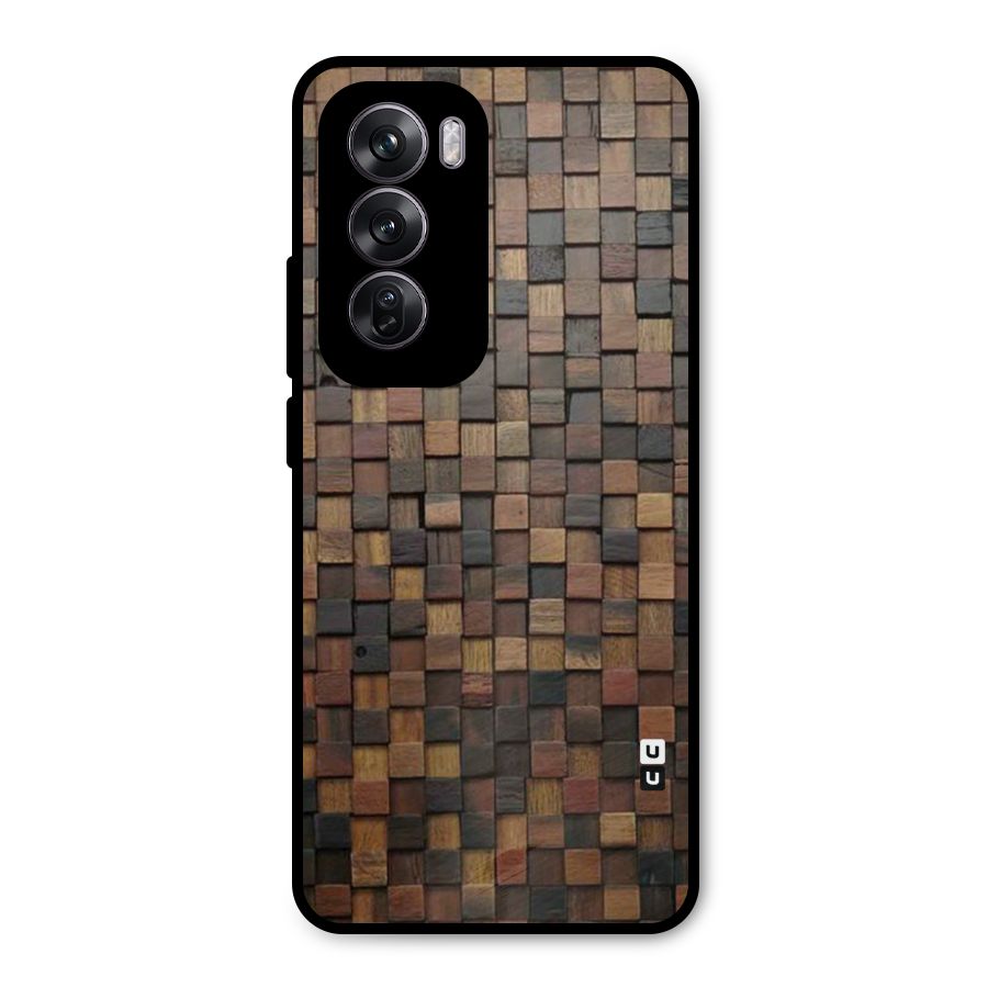 Blocks Of Wood Metal Back Case for Oppo Reno12 Pro