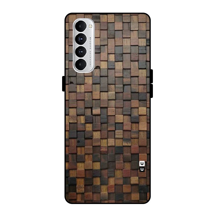 Blocks Of Wood Metal Back Case for Oppo Reno4 Pro