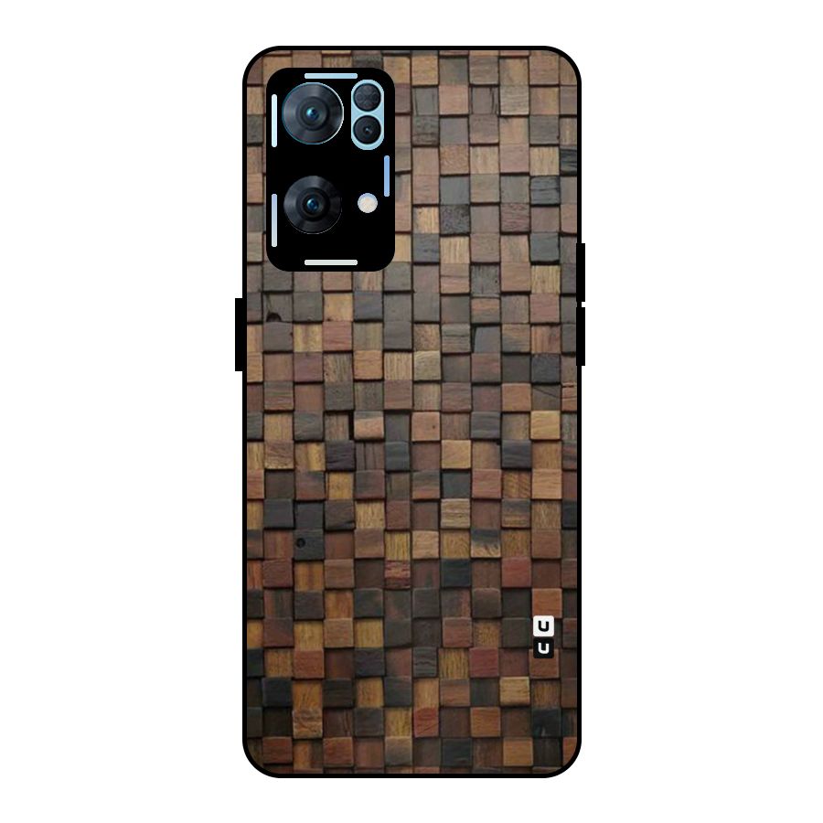Blocks Of Wood Metal Back Case for Oppo Reno7 Pro 5G
