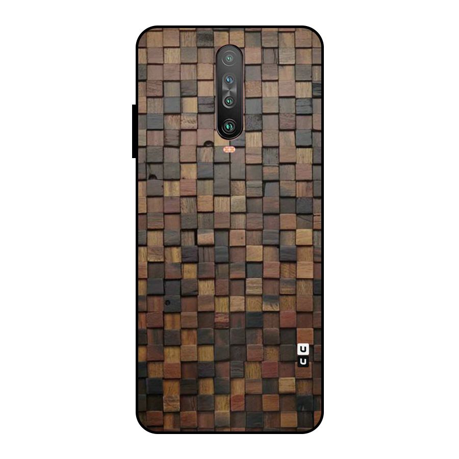 Blocks Of Wood Metal Back Case for Poco X2