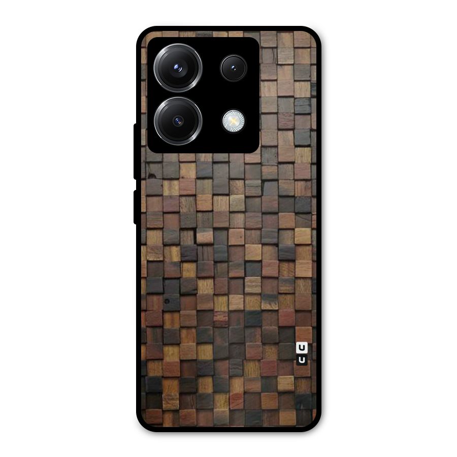 Blocks Of Wood Metal Back Case for Poco X6