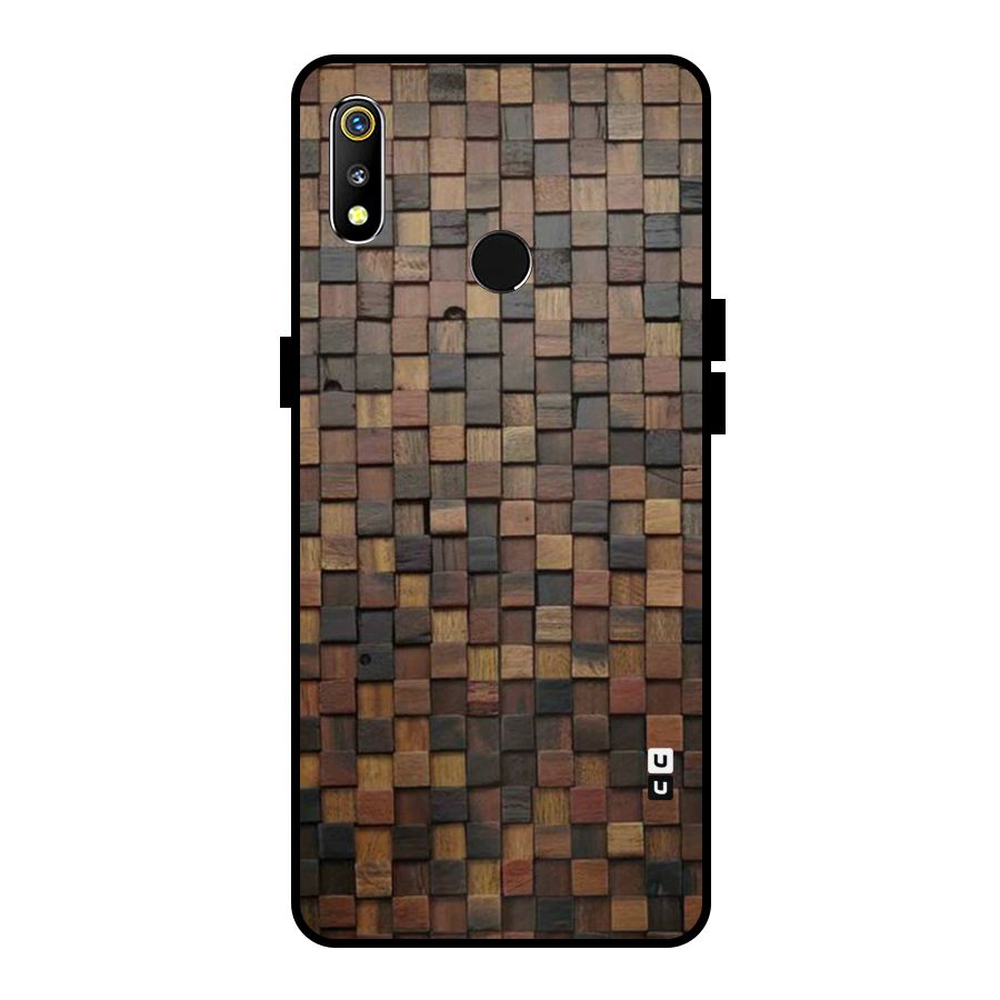 Blocks Of Wood Metal Back Case for Realme 3i